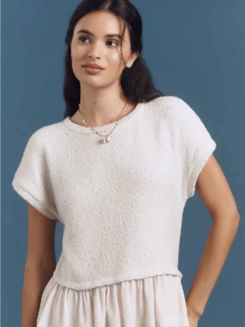 Anthropologie Pilcro Two-fer Short Sleeve Sweater Size Small